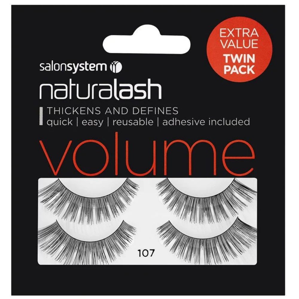 Salon System Naturalash Strip Lashes 107 Black 2 Pack
