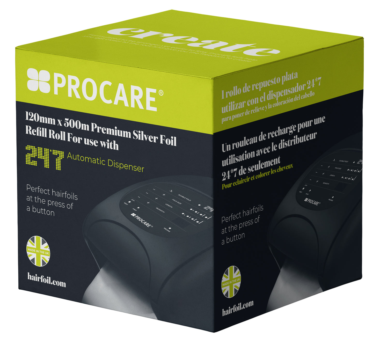 Procare Premium 24/7 Hair Foil Refill Roll Silver 120mm x 450m