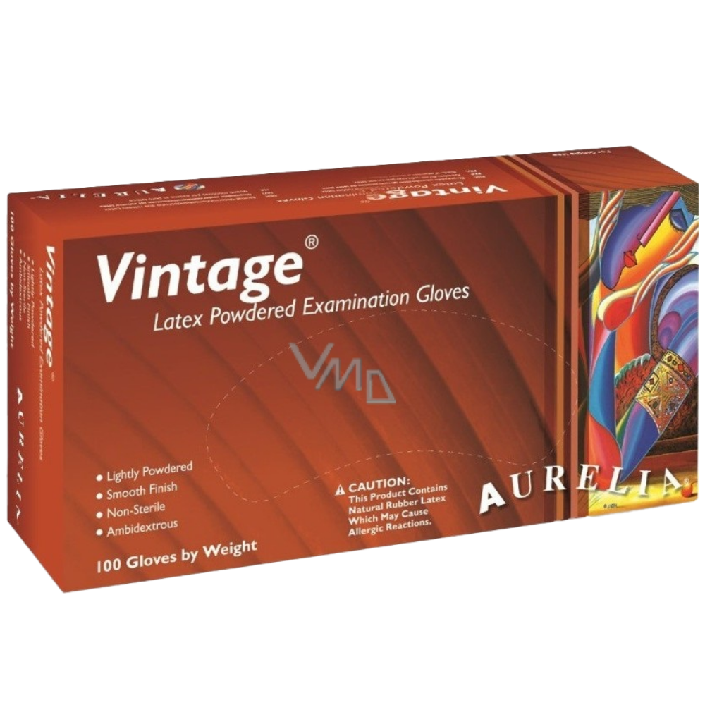 Aurelia Vintage Latex Powdered Gloves Medium x 100