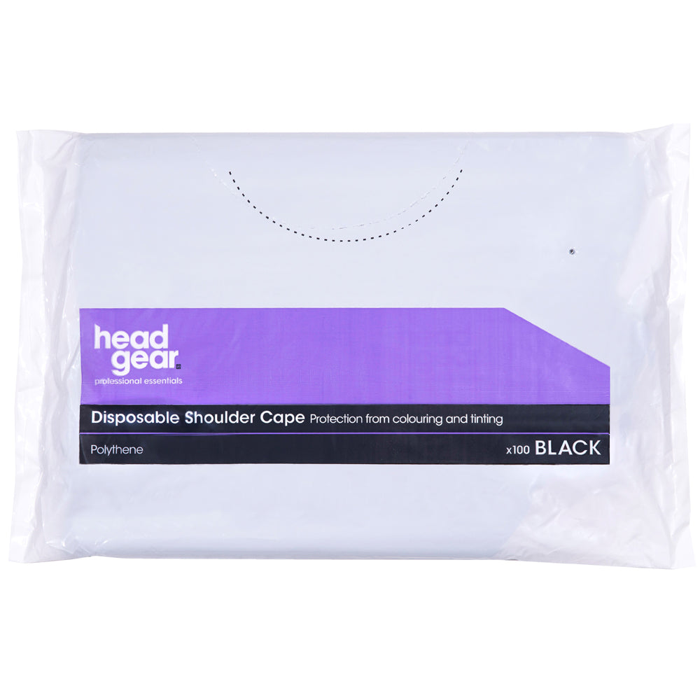 Headgear Disposable Shoulder Capes Black 100 Pack