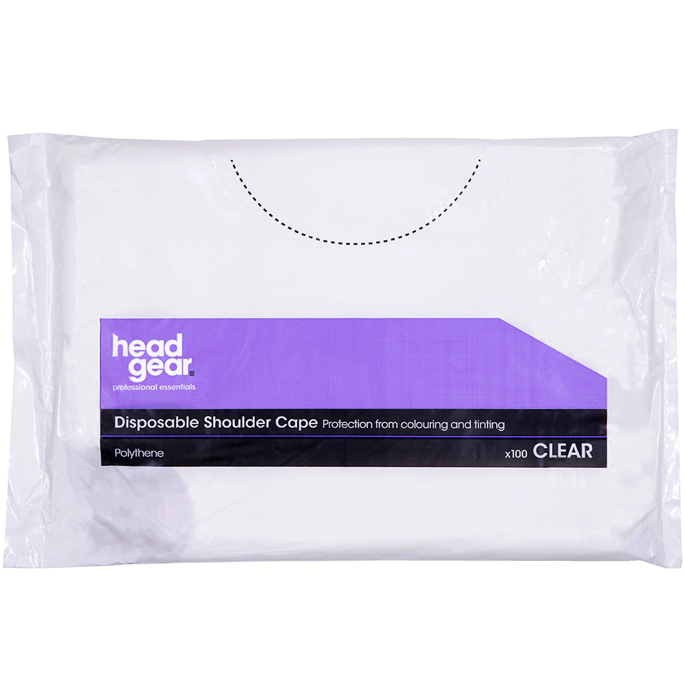 Headgear Disposable Shoulder Capes Clear 100 Pack