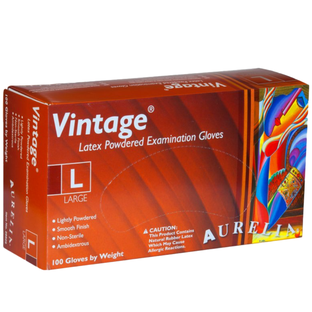 Aurelia Vintage Latex Powdered Gloves Large x 100