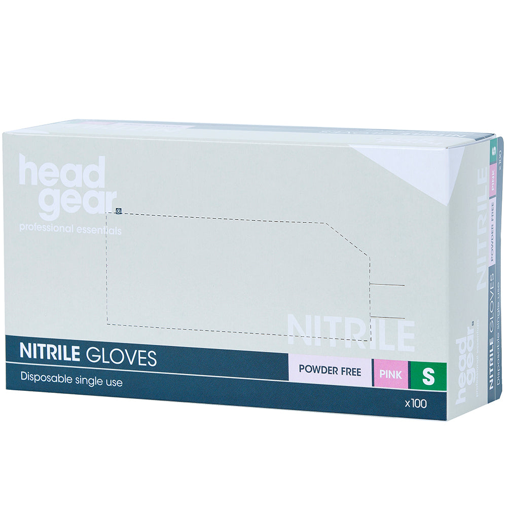 Headgear Pink Nitrile Gloves Small 100 Pack