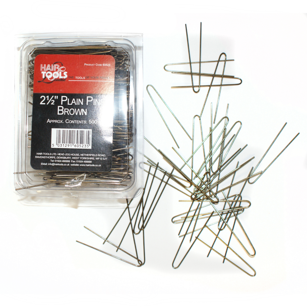 Hair Tools Plain Pins Brown 2.5 Inch 500 Pack