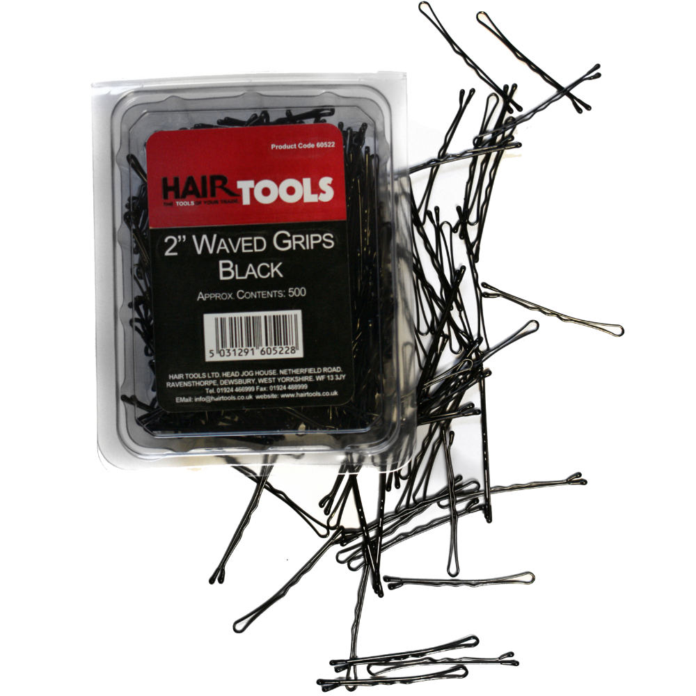 Hair Tools Waved Grips Black 2 Inch 500 Pack