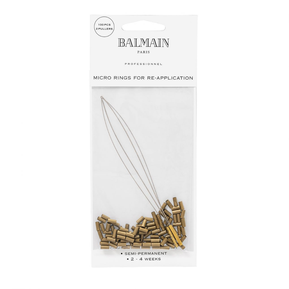 Balmain Micro Rings Brown 100 Pack