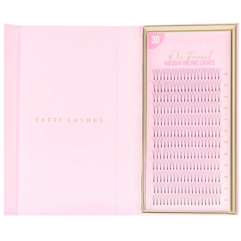 Tatti Lashes 13mm C Curl Pre-Fanned Russian Volume 3D Individual Lashes Black