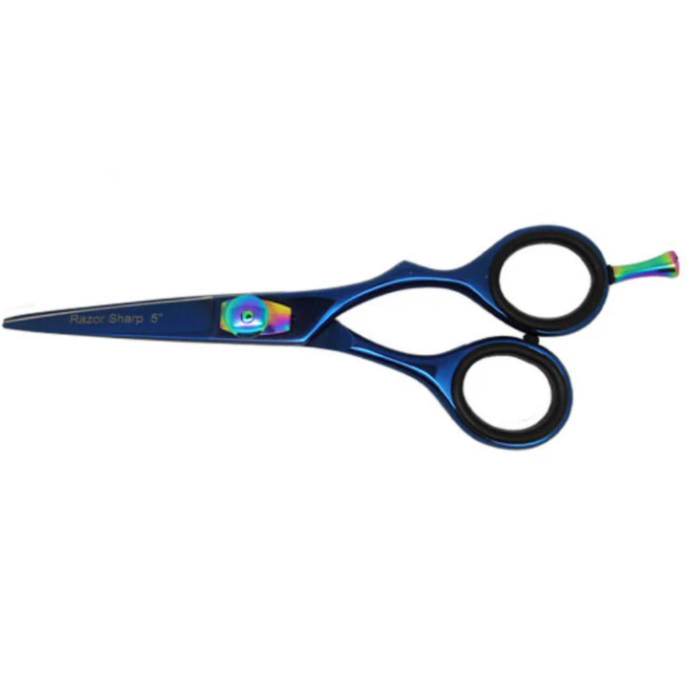 TRI Razor Sharp Blue Titanium Scissors 5 Inch
