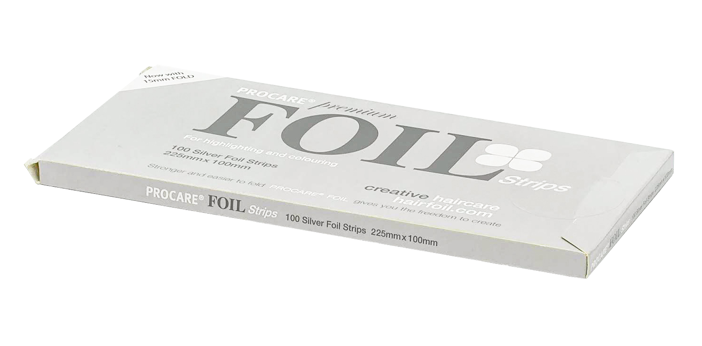Procare Premium Hair Foil Strips Silver 225mm x 100mm 100 Pack