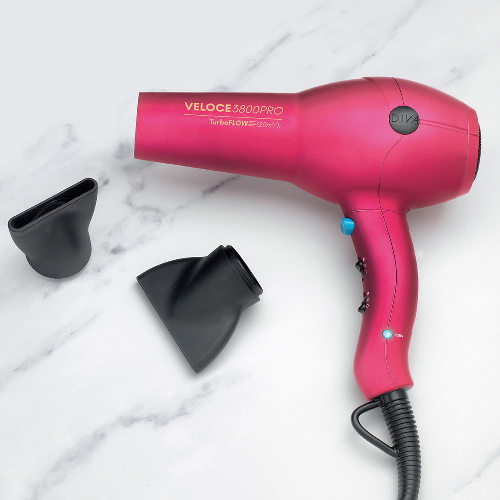 Diva Veloce 3800 Pro Hair Dryer Pink