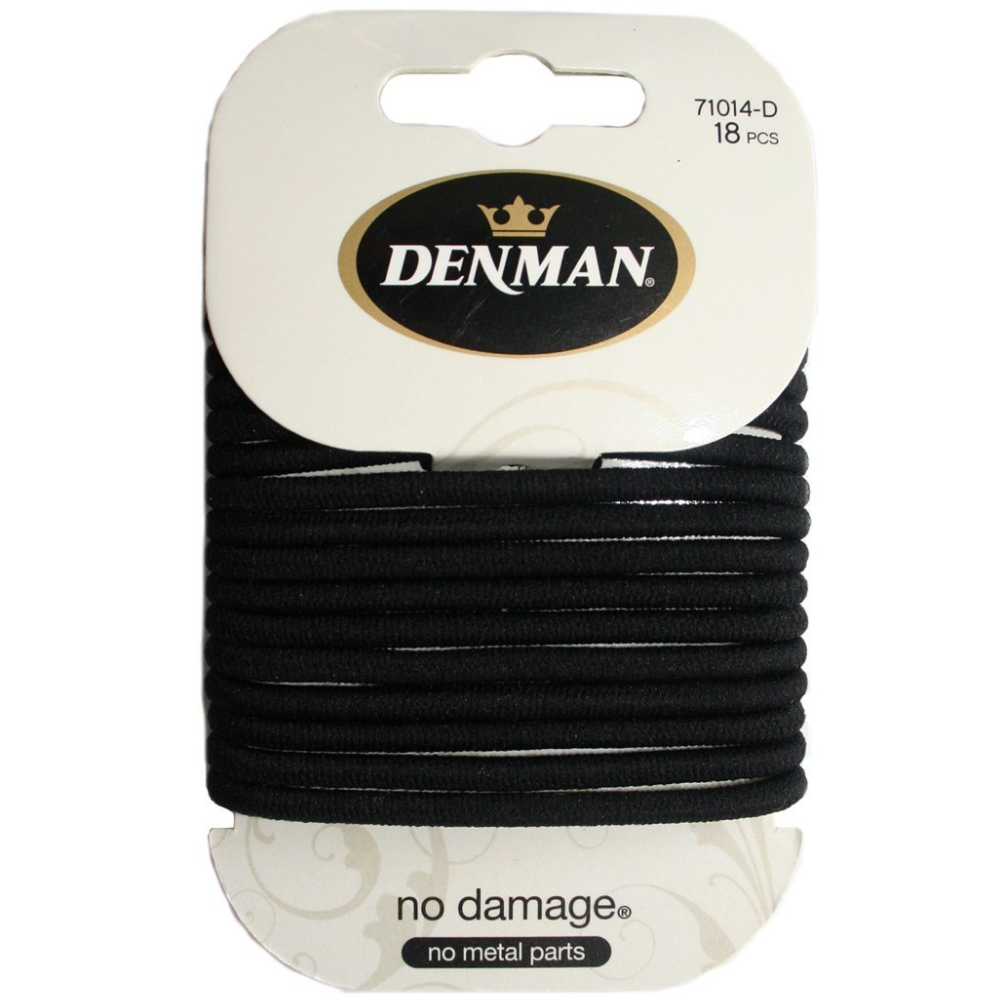 Denman Elastic Bands Black 4mm 18 Pack