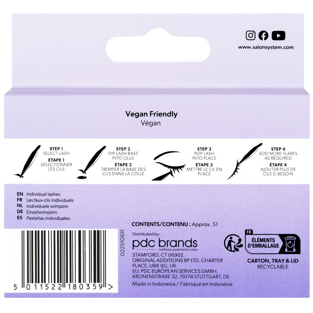 Salon System Naturalash Individual Lashes Black Short