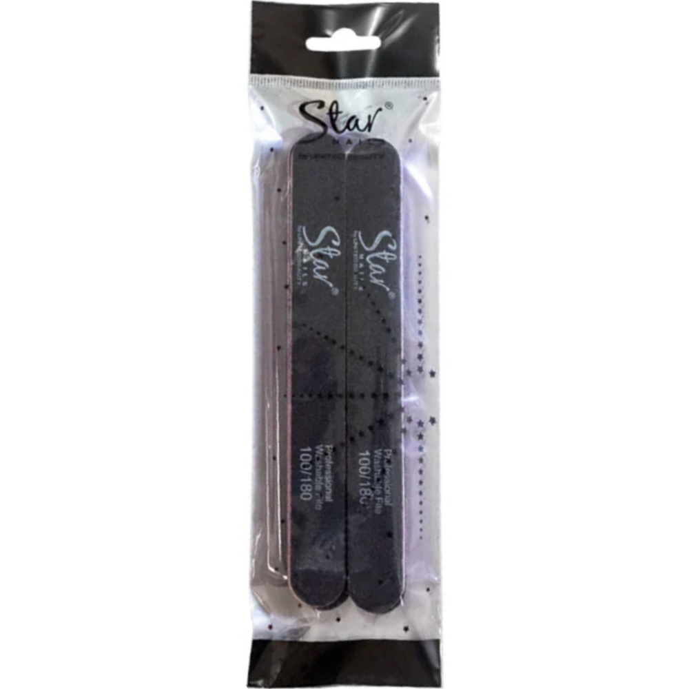 Star Nails Foam Nail Files Black 100/180 6 Pack