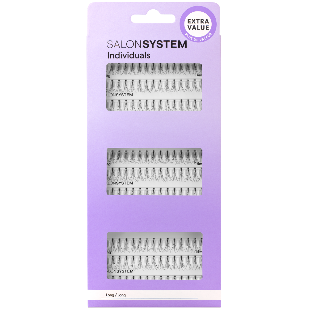 Salon System Naturalash Individual Lashes Black Long 3 Pack