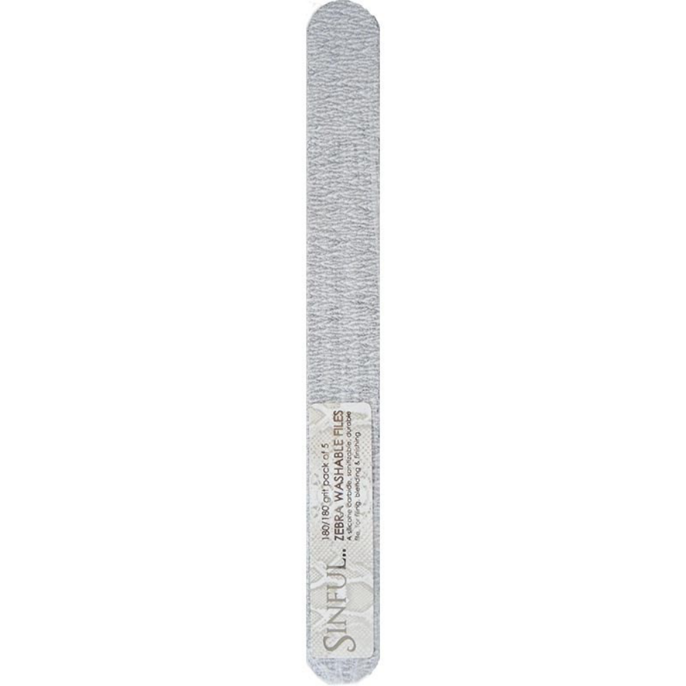 Sinful Nails Zebra Nail File Straight 180/180 5 Pack
