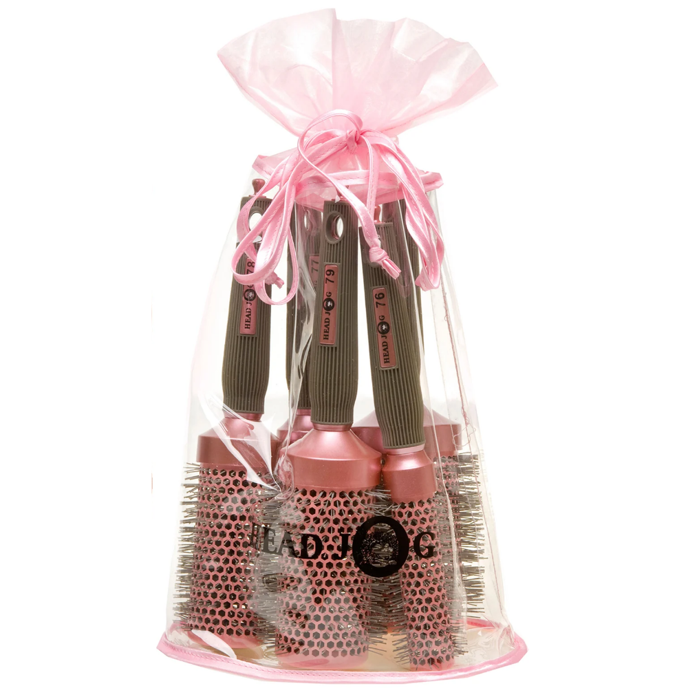 Head Jog Oval Hair Brush Set Pink