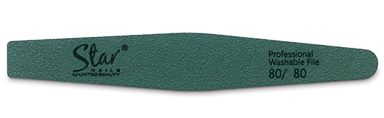Star Nails Premium Diamond Washable Nail Files Green 80/80 Grit 4 Pack