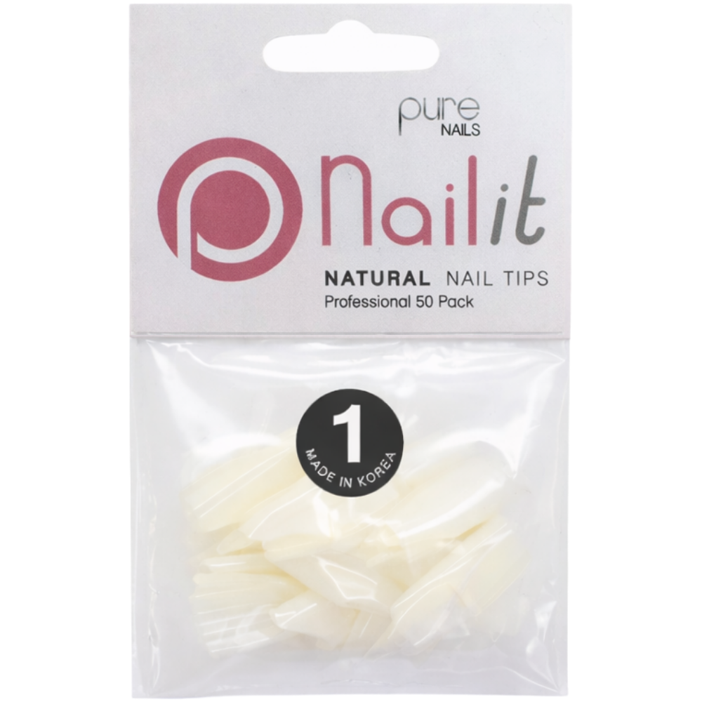 Halo Nailit Natural Nail Tips Size 1 50 Pack