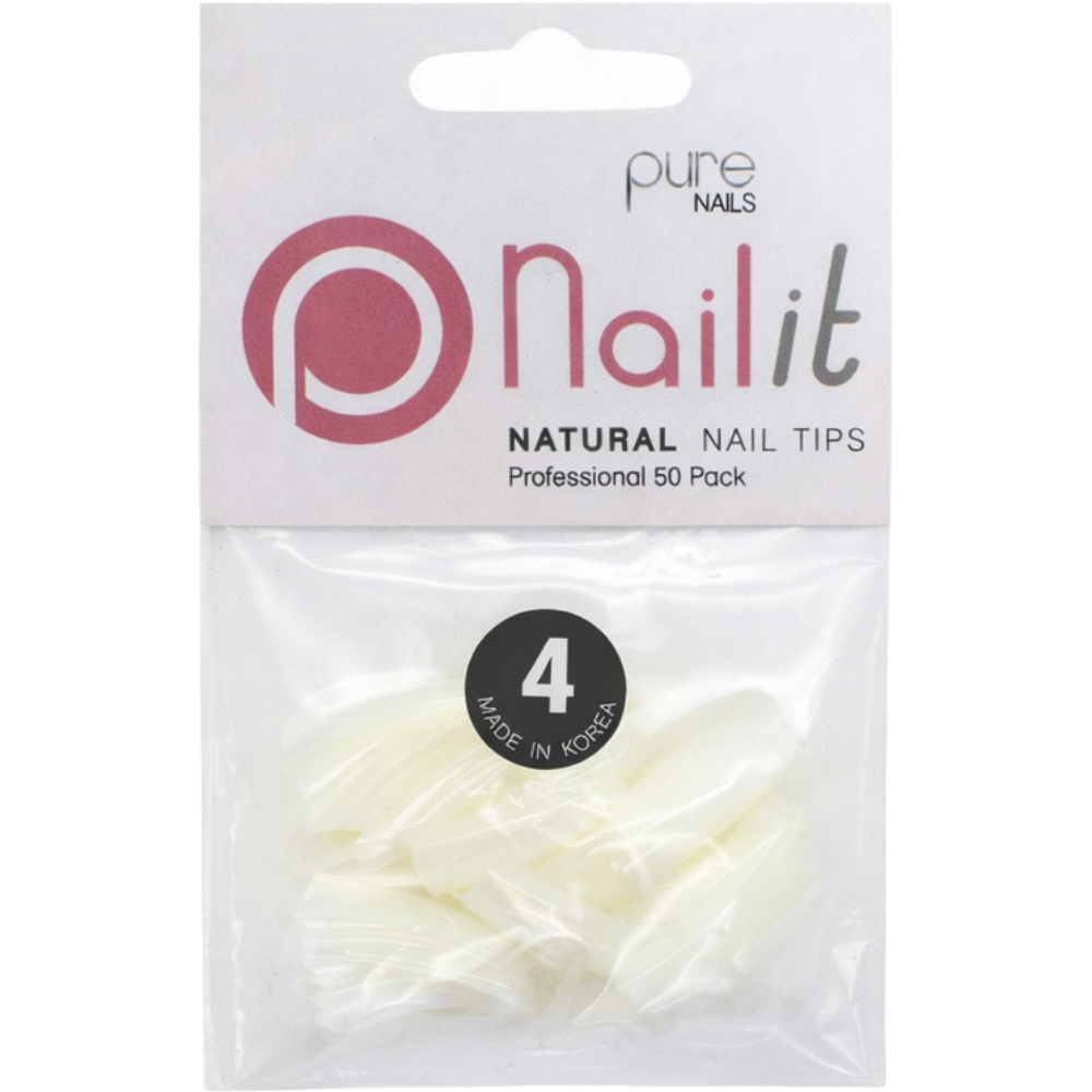 Halo Nailit Natural Nail Tips Size 4 50 Pack