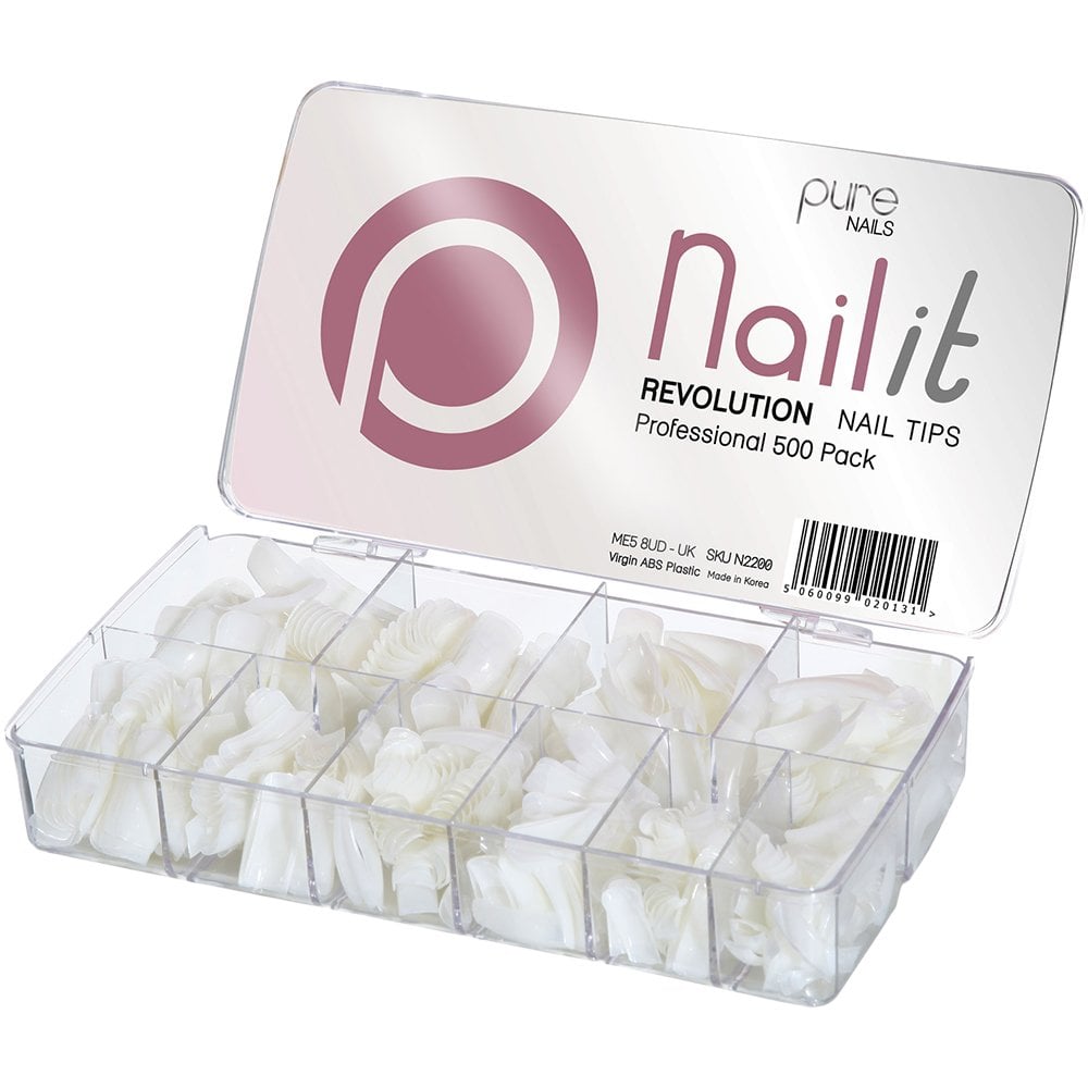 Halo Nailit Natural Nail Tips Mixed 500 Pack