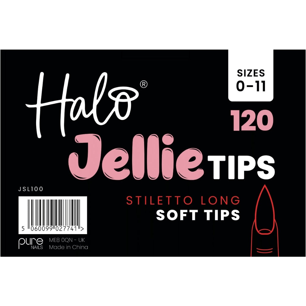 Halo Jellie Tip Stiletto Long Sizes 0-11 120 Pack