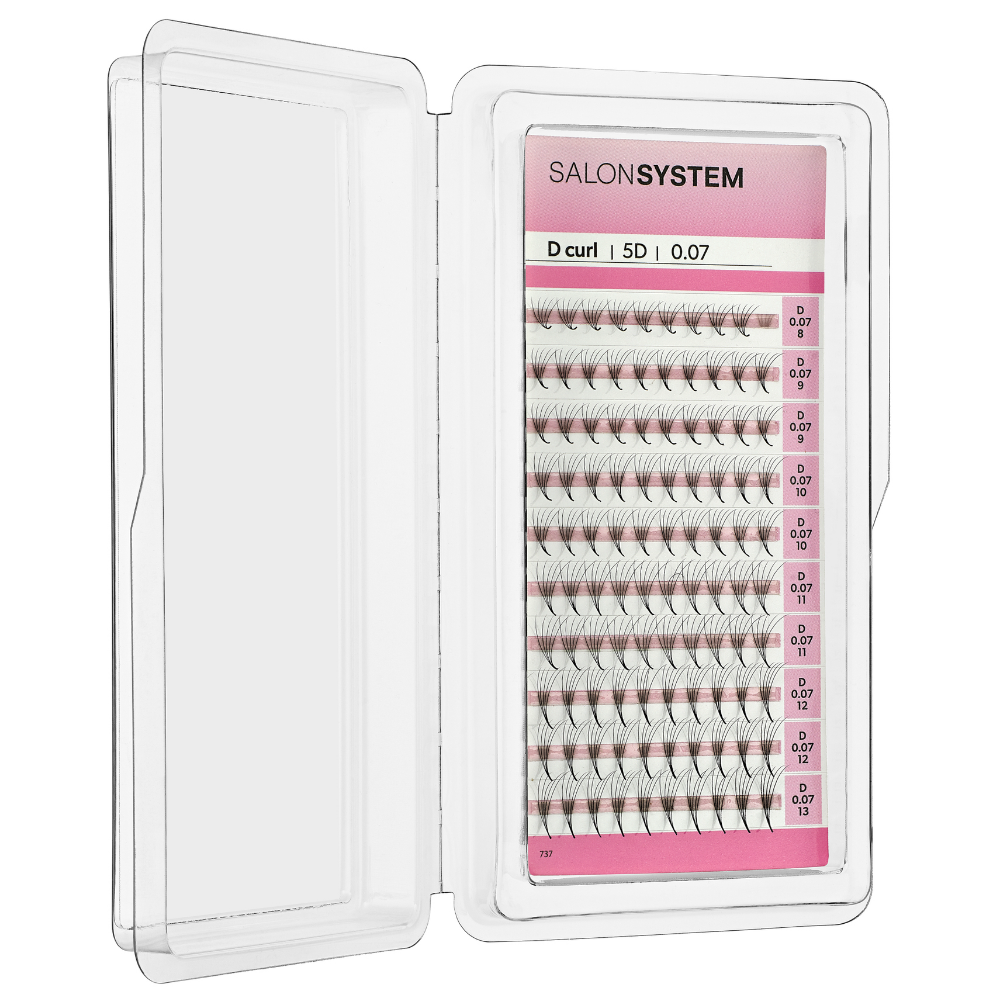 Salon System Pro Fan D-Curl 5D Lash Extensions Black 8-13mm
