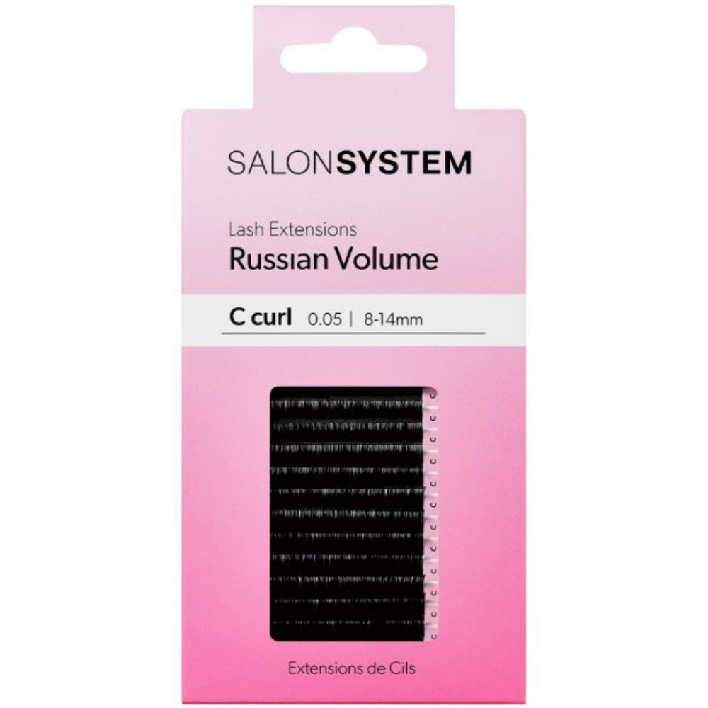 Salon System Russian Volume C-Curl 0.05 Lash Extensions Black 8-14mm