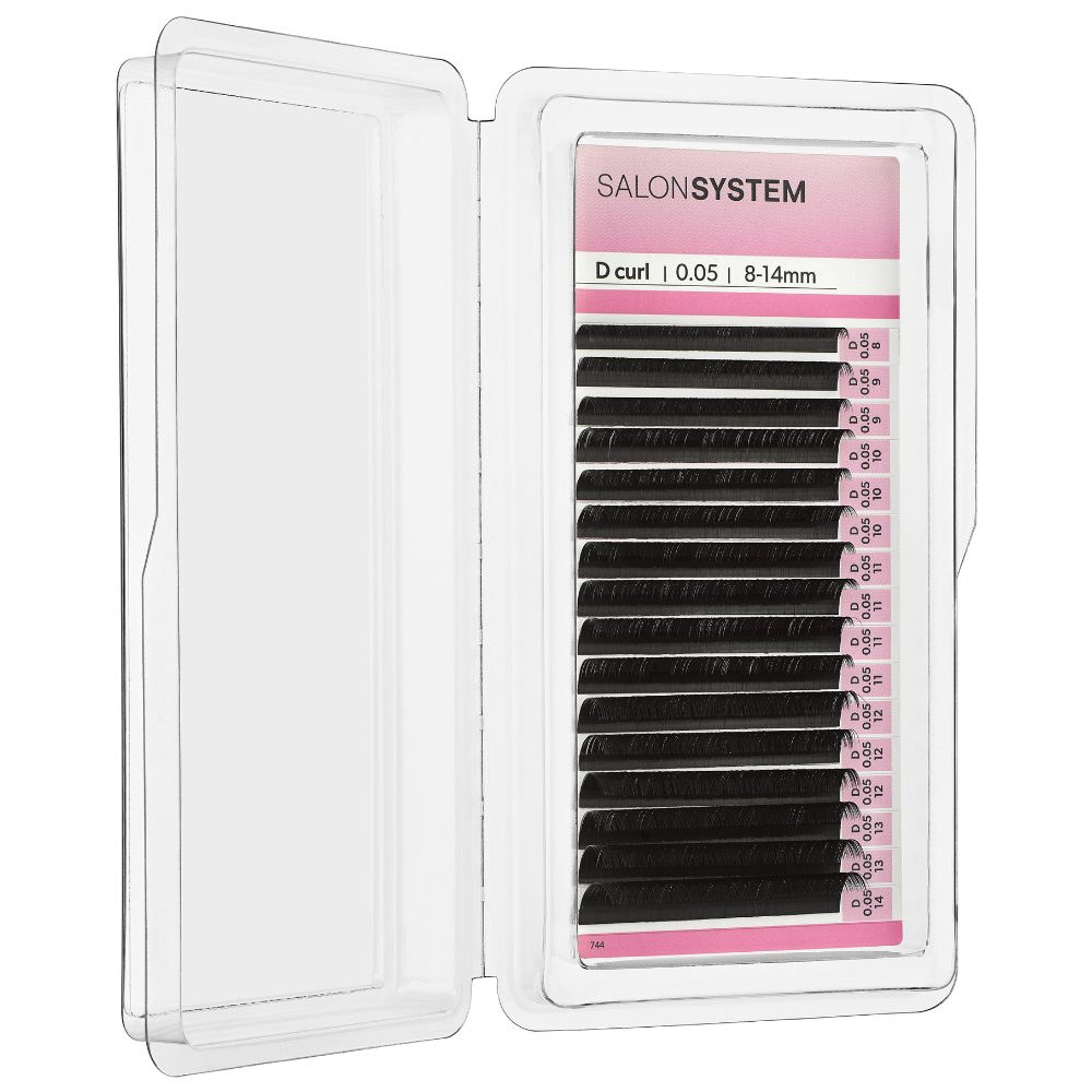Salon System Russian Volume D-Curl 0.05 Lash Extensions Black 8-14mm