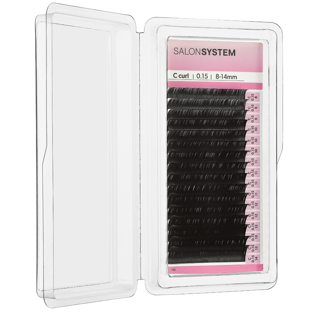 Salon System Classic C-Curl 0.15 Lash Extensions 8-14mm Black