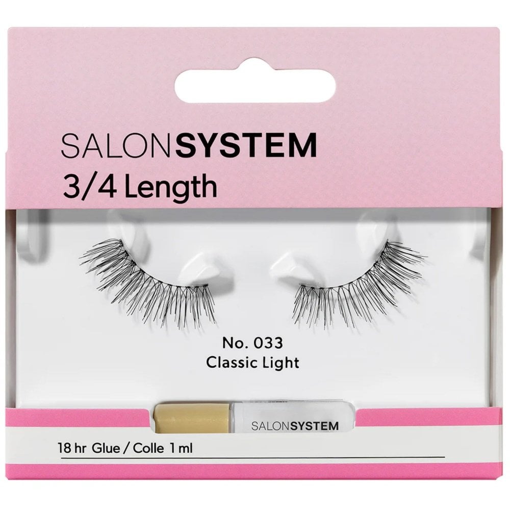 Salon System 3/4 Length Classic Light Strip Lashes 033 Black