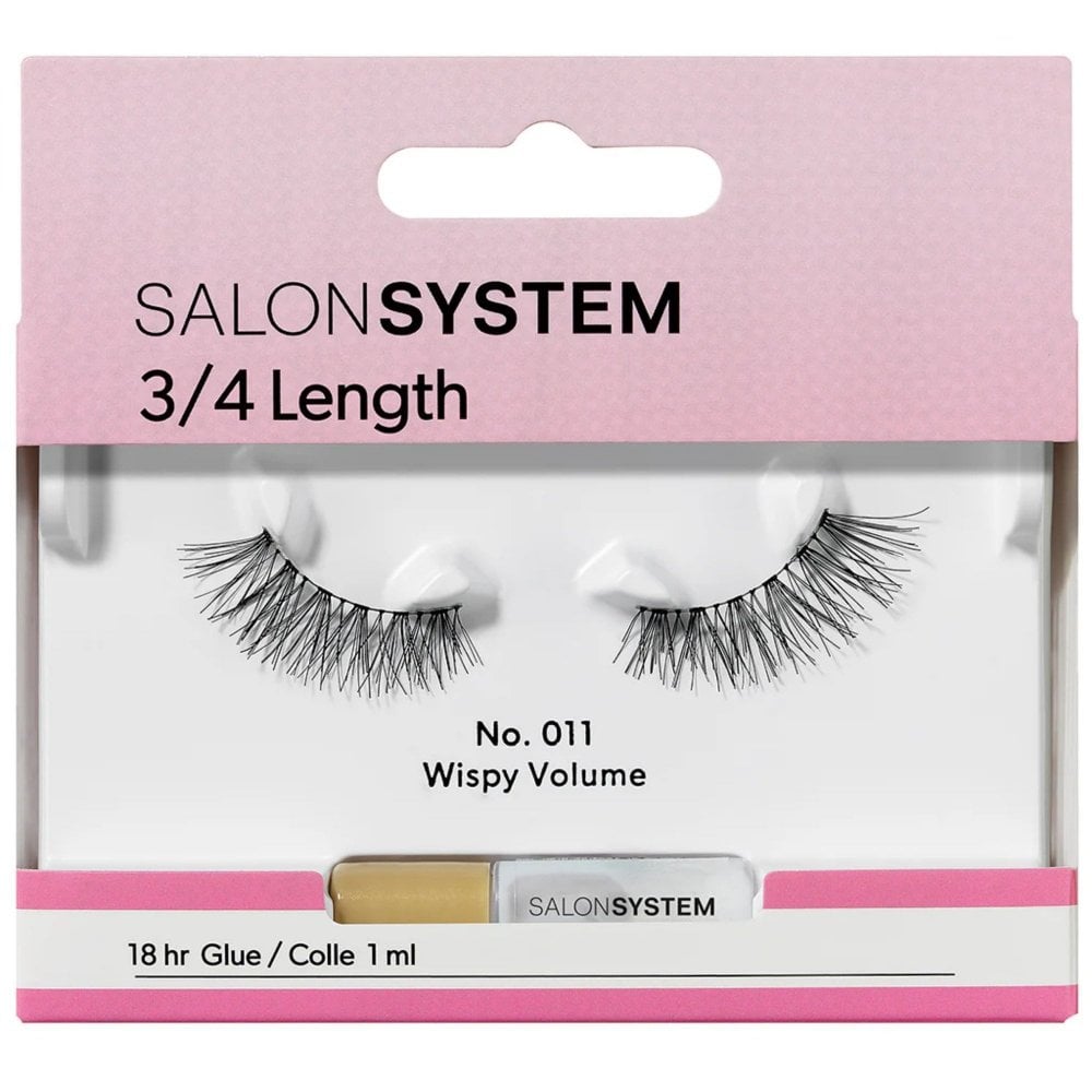 Salon System 3/4 Length Wispy Volume Strip Lashes 011 Black
