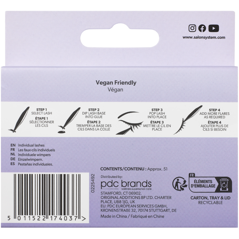 Salon System Individual 3D Luxe Lashes Short Black