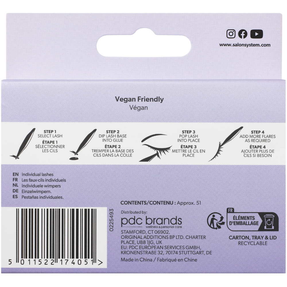 Salon System Individual 3D Luxe Lashes Medium Black
