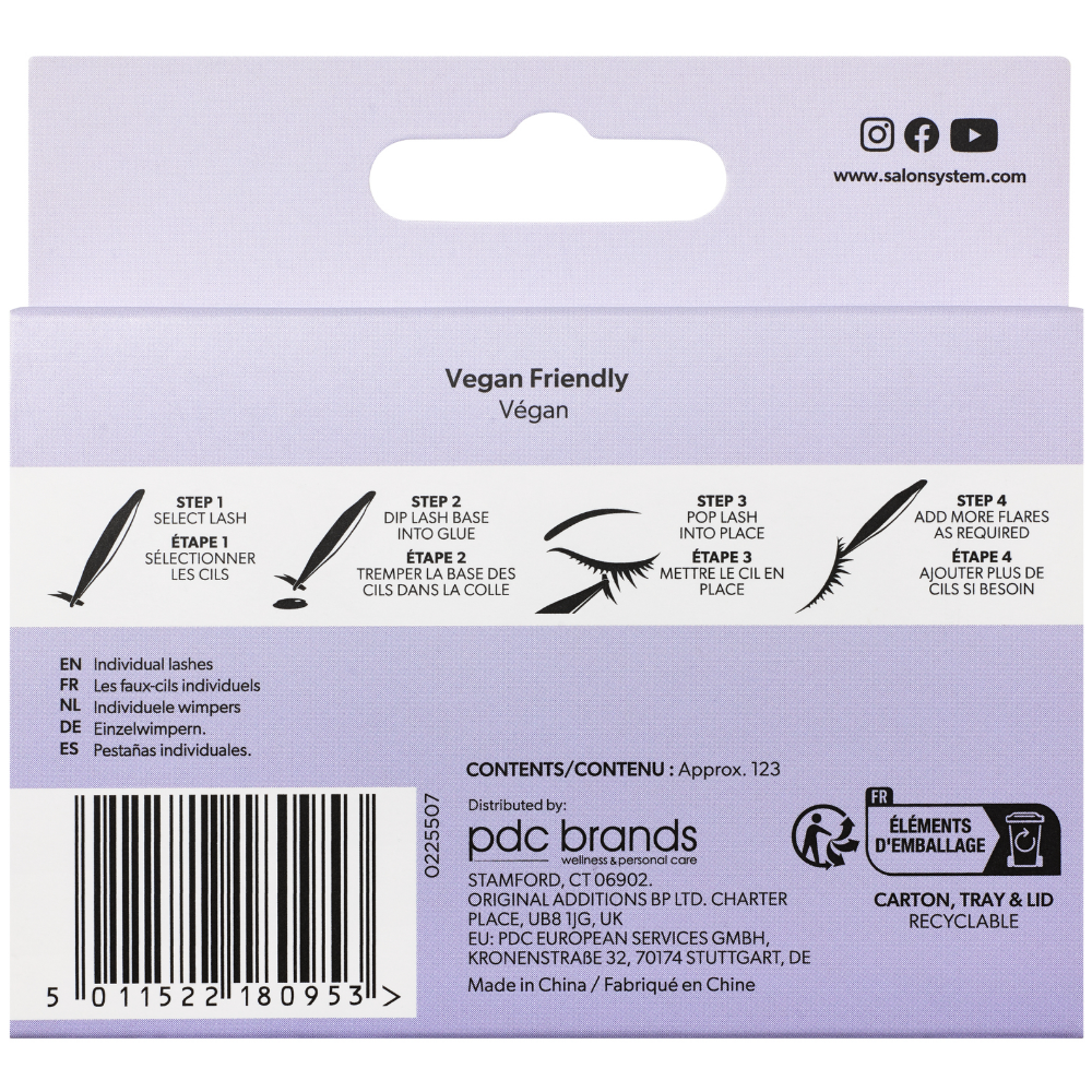 Salon System Individual 3D Luxe Individual Lashes Light Short Black