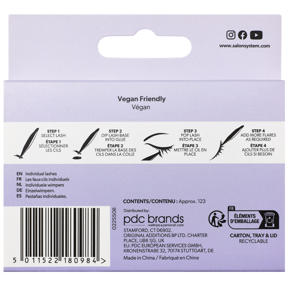 Salon System Individual 3D Luxe Individual Lashes Light Medium Black