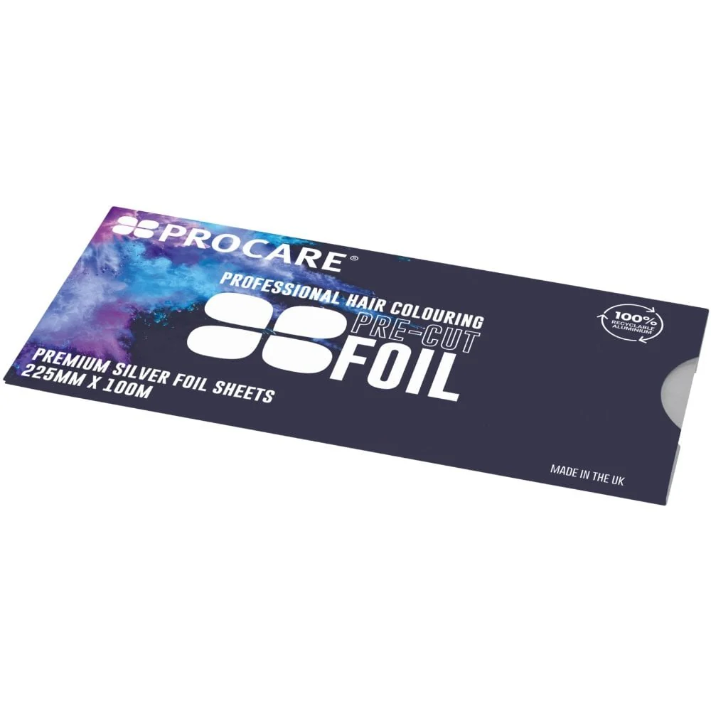 Procare Premium Hair Foil Strips Silver 225mm x 100mm 100 Pack