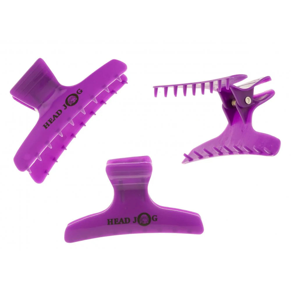 Head Jog Large Butterfly Clamps Purple 12 Pack