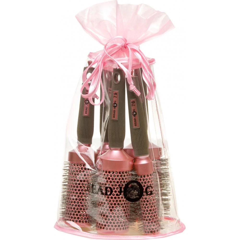 Head Jog Oval Hair Brush Set Pink