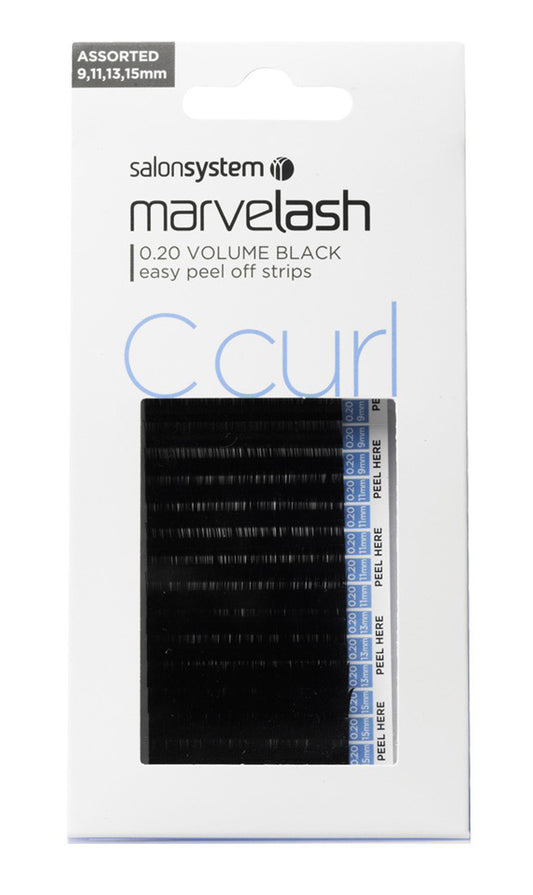 Salon System Marvelash C Curl 0.20 Super Soft Lashes Assorted Black