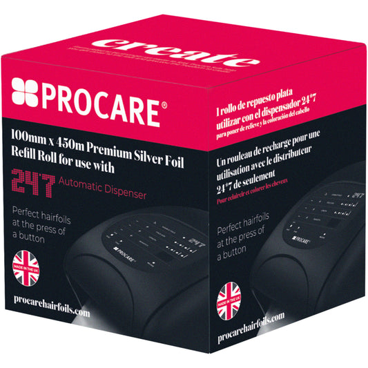 Procare Premium 24/7 Hair Foil Refill Roll Silver 100mm x 450m