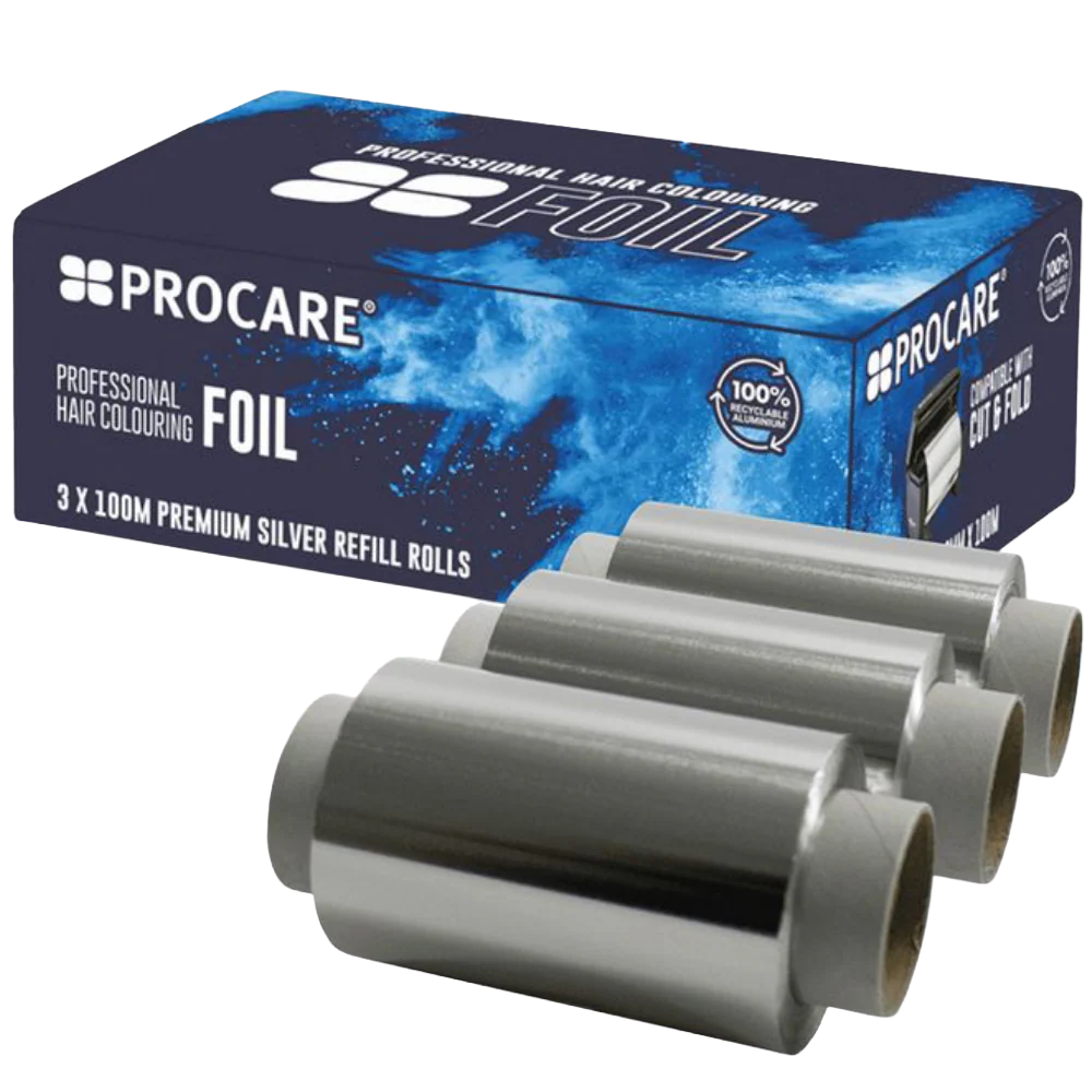 Procare Premium Hair Foil Refills Silver 100m x 100mm 3 Pack