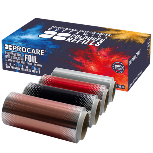 Procare Premium Superwide Hair Foil Mixed Colour 120mm x 50m 4 Pack
