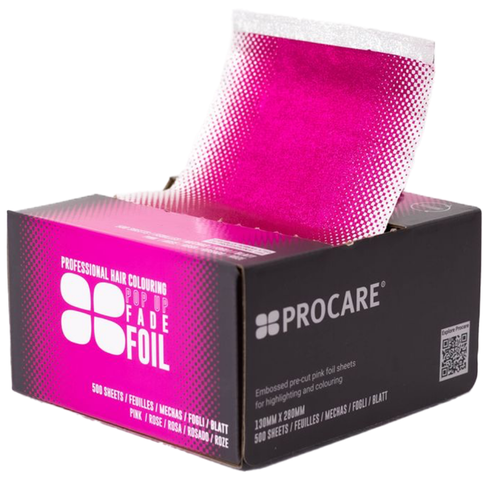 Procare Pop-Up Embossed Fade Foil Sheets Pink 130mm x 280mm 500 Pack