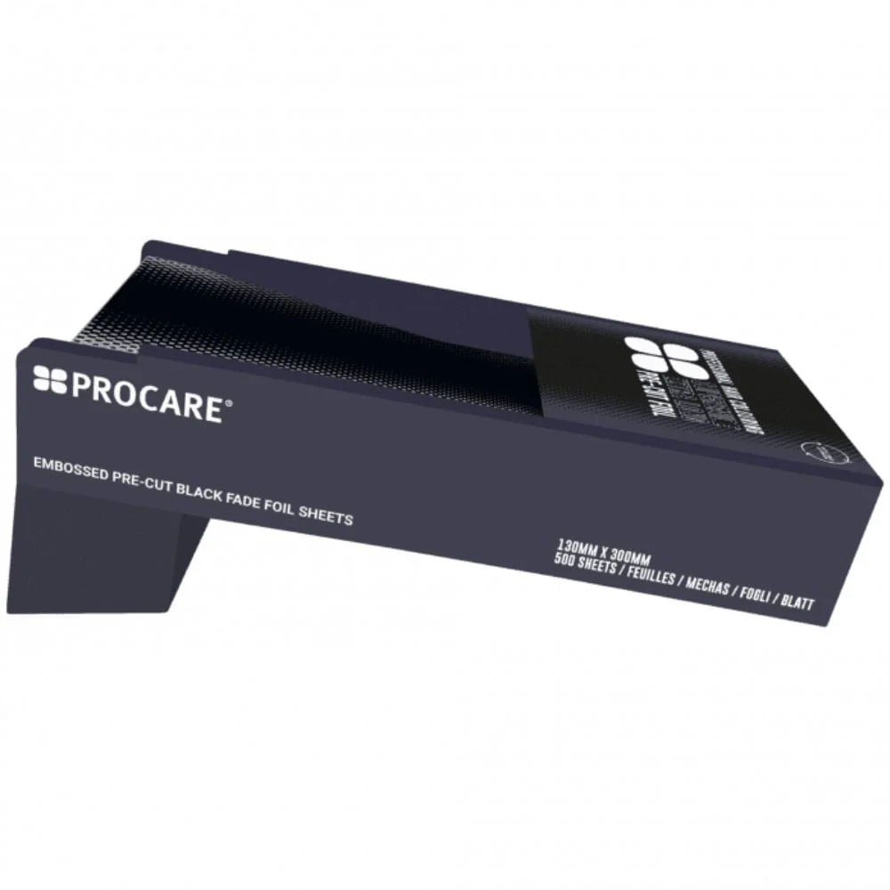 Procare Pre-Cut Fade Superwide Foil Sheets Black 130mm x 300mm 500 Pack