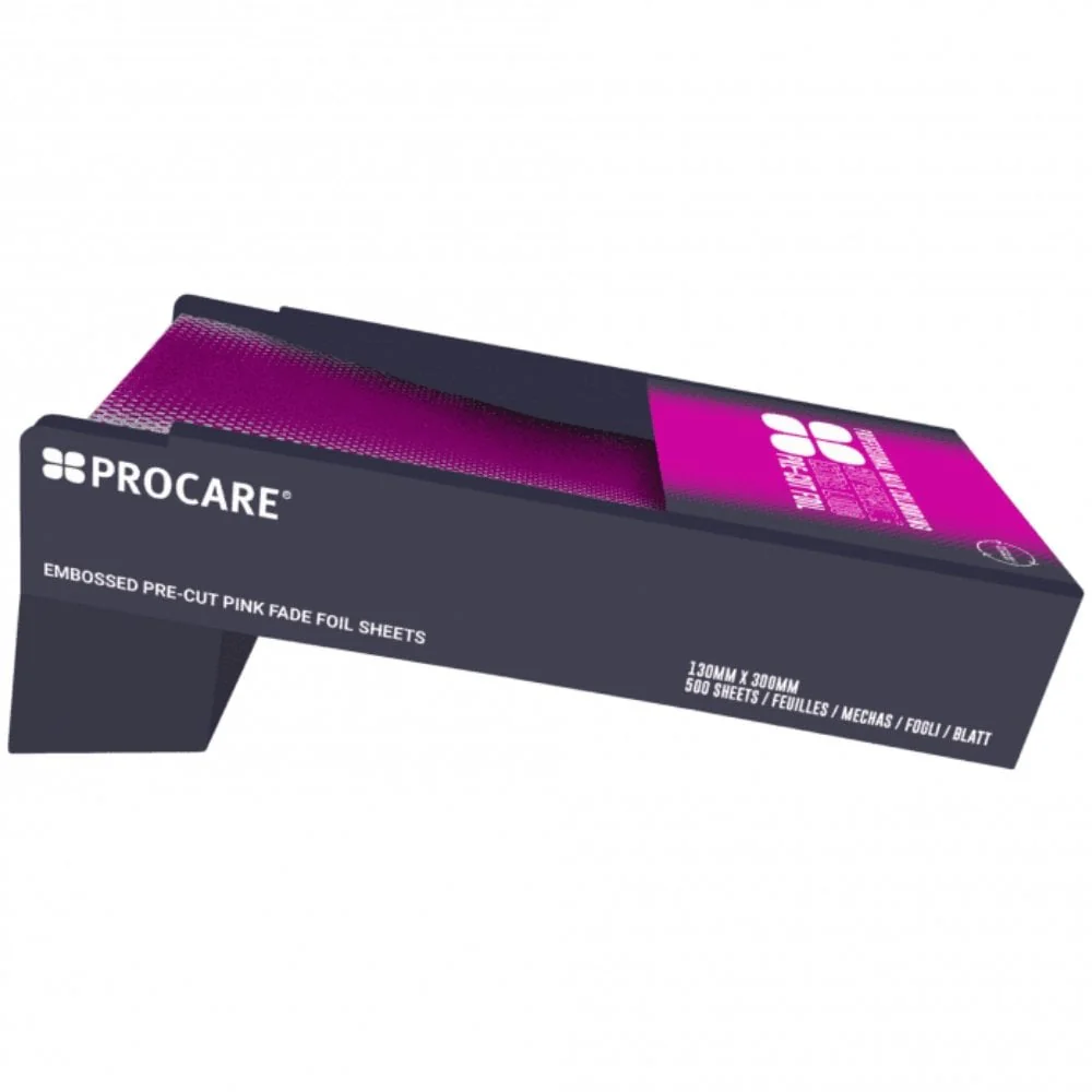 Procare Pre-Cut Fade Superwide Foil Sheets Pink 130mm x 300mm 500 Pack