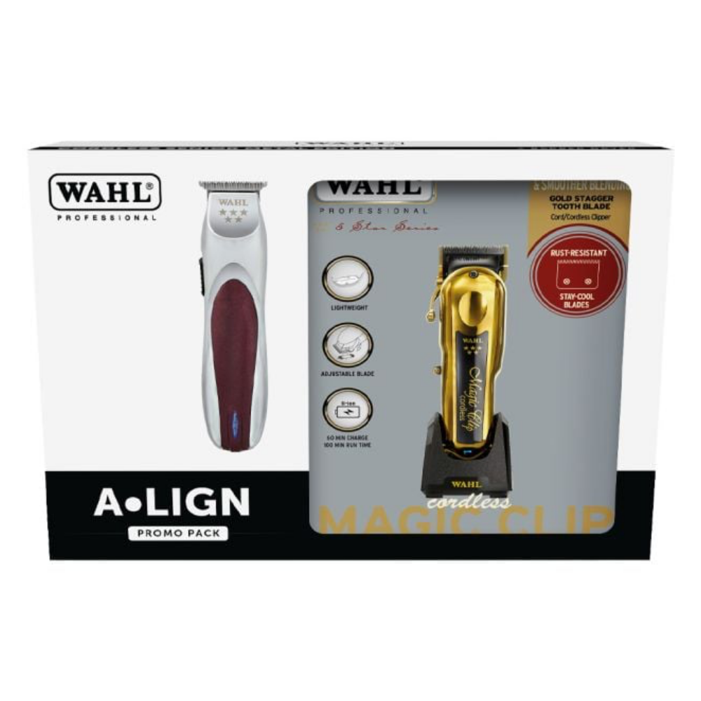 Wahl Professional Magic Clip Clipper Gold & A-Lign Trimmer Pack