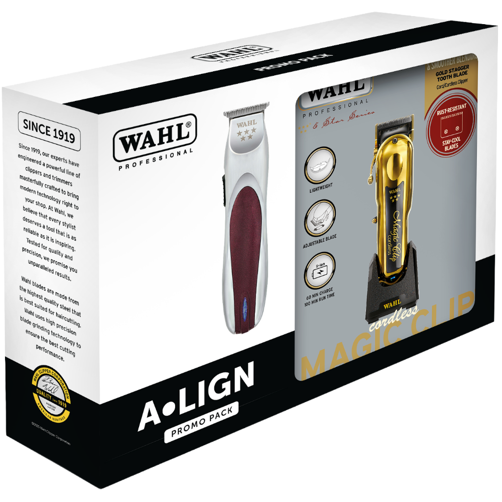 Wahl Professional Magic Clip Clipper Gold & A-Lign Trimmer Pack