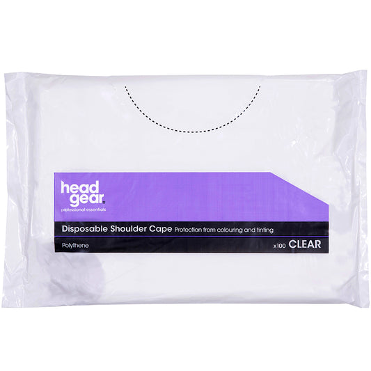 Headgear Disposable Shoulder Capes Clear 100 Pack