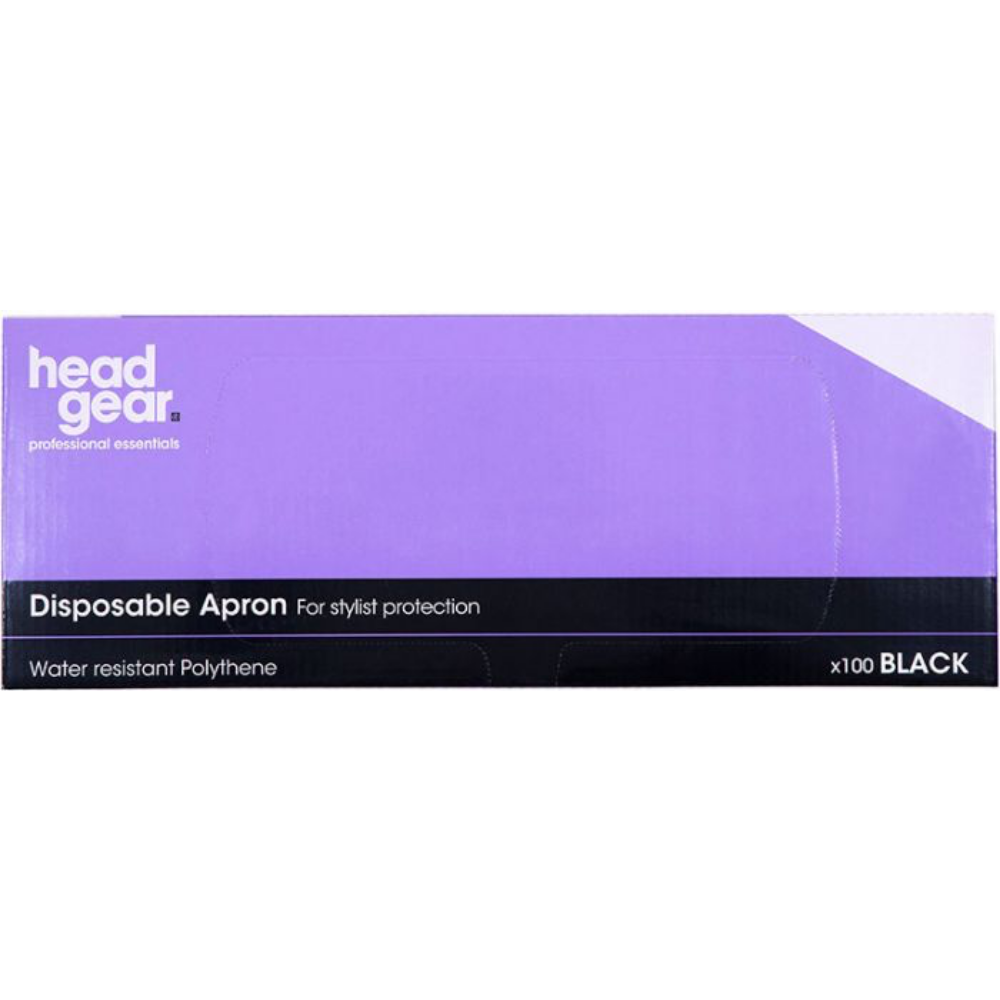 Headgear Disposable Apron Black 100 Pack