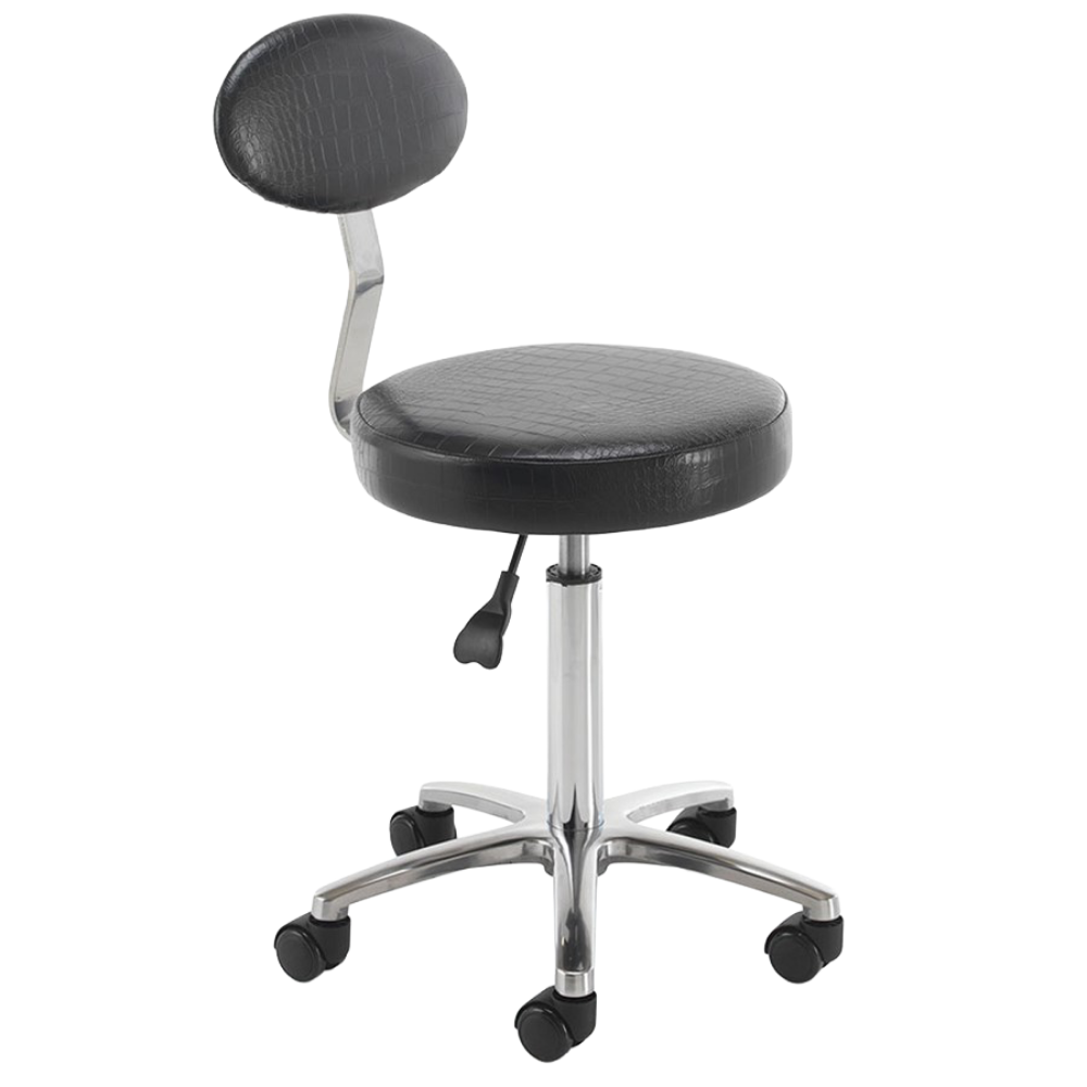 REM Cutting Stool With Backrest Black